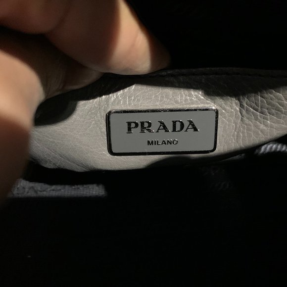 Prada Twin Pocket Glace Calf Tote - Grey - Picture 9 of 12